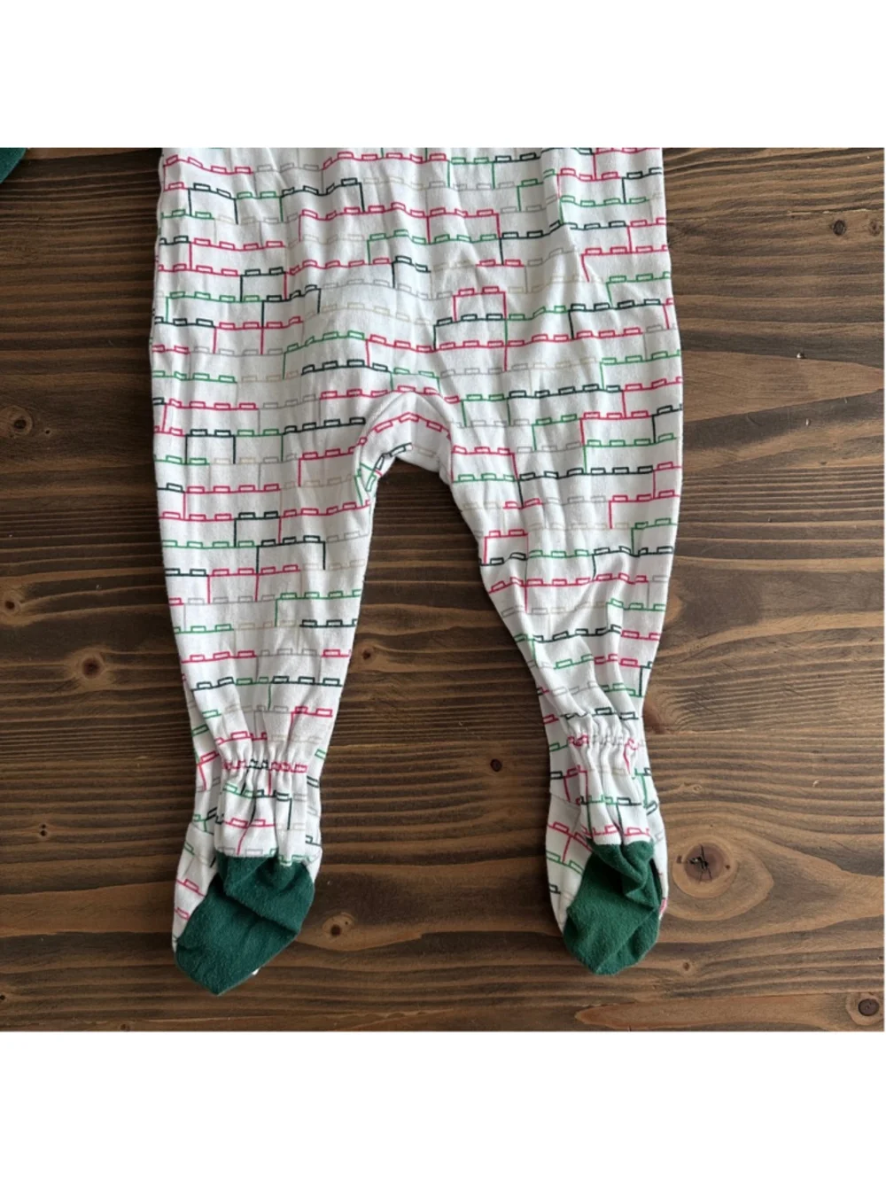 LEGO Baby Footie Sleeper 6-9M White Green Blocks Zip Pajamas